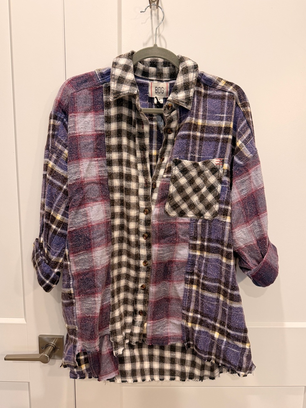 NWT BDG Spliced/Patchwork Oversized Flannel